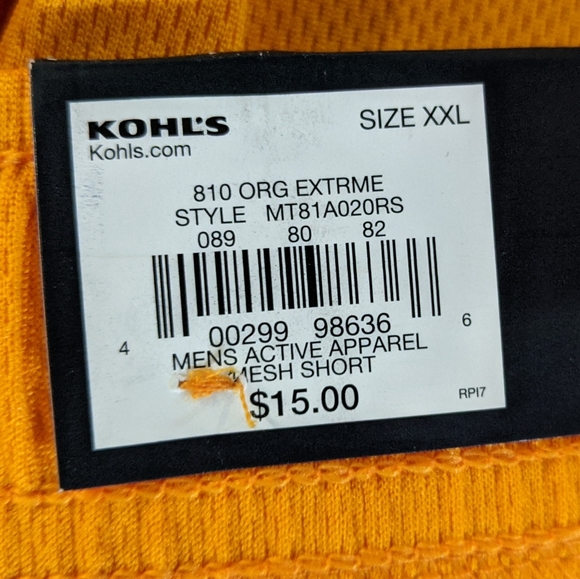 TEK GEAR MEN'S GOLD ATHLETIC MESH SHORTS SIZE XXL - Picture 4 of 5